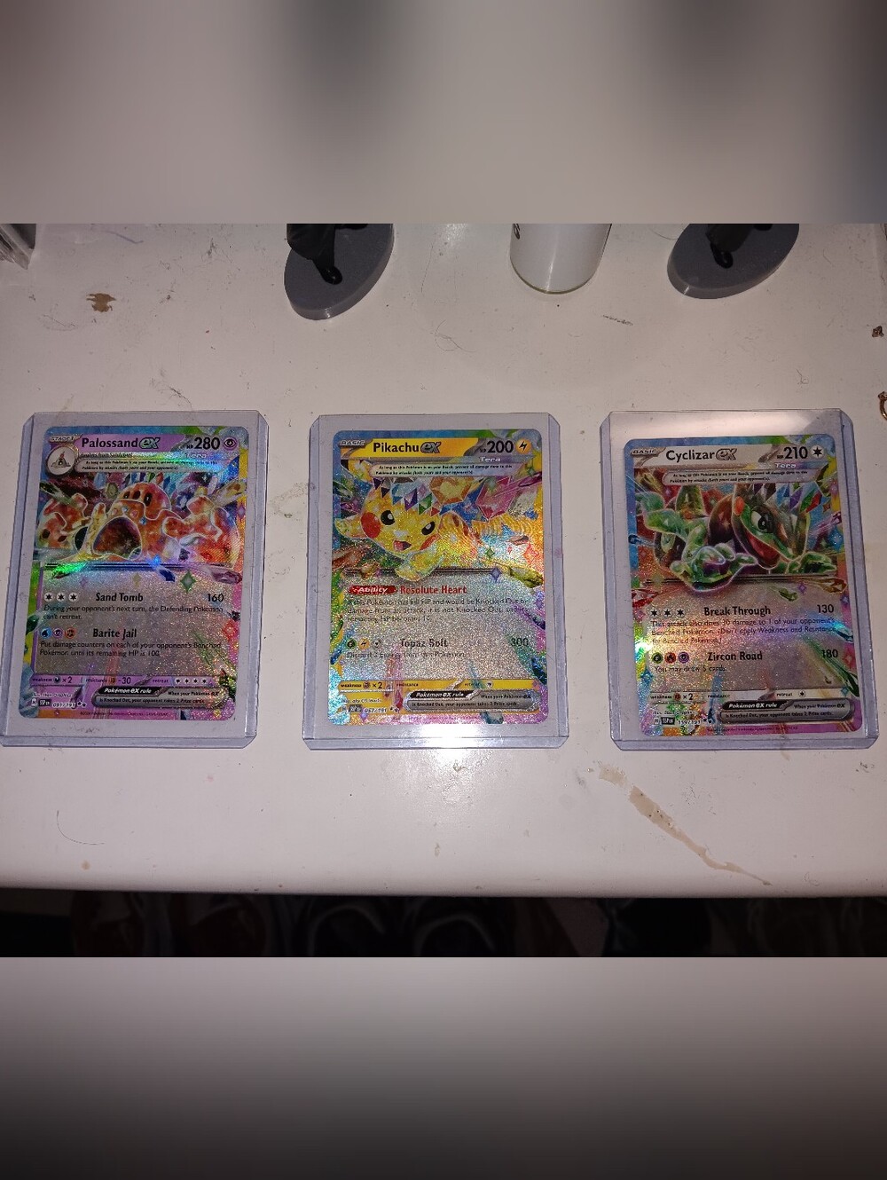 Pokemon Palossand Ex 091/191, Pikachu Ex 057/191, & Cyclizar Ex 159/191 Cards